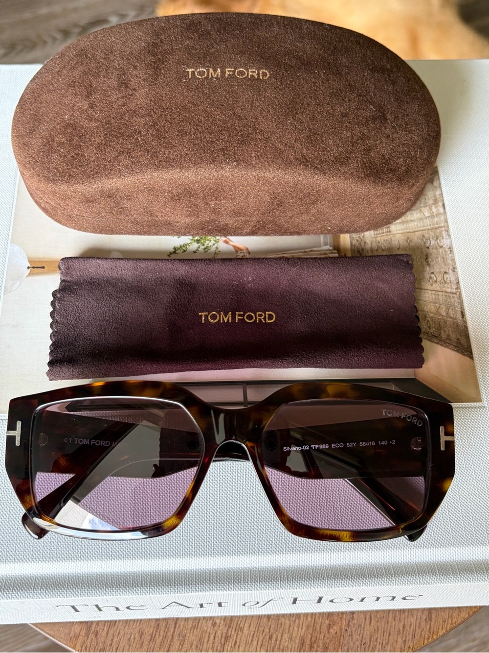 Tom Ford Silvano-02 TF989 52Y Havana Square Sunglasses 56mm - Picture 3 of 16